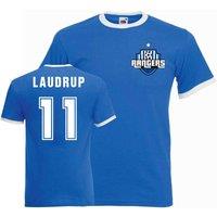 Rangers FC Men's Mens Brian Laudrup Ringer Tee in Blue | Size: 2XL