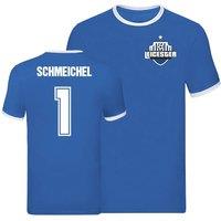 Leicester City FC Men's Mens Kasper Schmiechel Leicester Ringer Tee in Blue | Size: Medium