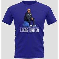 Leeds United FC Men's Mens Marcelo Bielsa Leeds T-Shirt in Blue | Size: Small