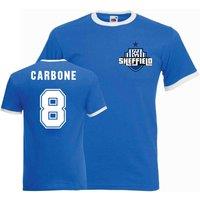 Sheffield Wednesday FC Men's Mens Benito Carbone Ringer Tee in Blue | Size: Small