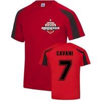 Manchester United FC Men's Mens Edinson Cavani Manchester Sports Training Jersey in Red | Size: Large