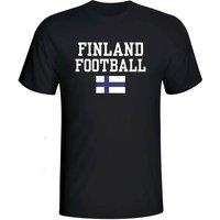Finland Men's Football T-Shirt in Black | Size: Large