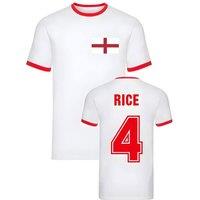 England Men's Mens Declan Rice Ringer Tee in White | Size: Small