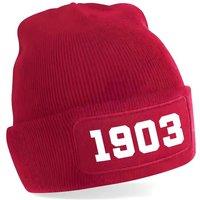 Atletico Madrid Men's Mens Madrid 1903 Football Beanie Hat in Red