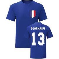 France Men's Mens Youri Djorkaeff National Hero Tee'S in Blue | Size: XL