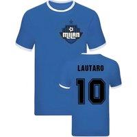 Inter Milan Men's Mens Lautaro Martinez Milan Ringer Tee in Blue | Size: Small