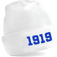 Leeds United FC Men's Mens Leeds 1919 Football Beanie Hat in White