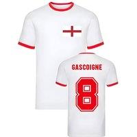 England Men's Mens Paul Gascoigne Ringer Tee in White | Size: 2XL