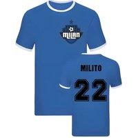 Inter Milan Men's Mens Diego Milito Milan Ringer Tee in Blue | Size: Small