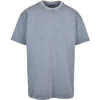 Build Your Brand Men's Heavyweight Oversized T-Shirt in Blue | Size: Small