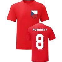 Czech Republic Men's Mens Karel Poborsky National Hero Tee'S in Red | Size: Small