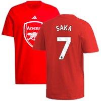 Arsenal FC Men's 2024 - 2025 Dna Graphic Tee - Saka 7 in Red | Size: Small