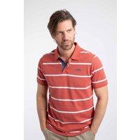 Weird Fish Men's Fabian Striped Pique Polo Shirt in Light Red | Size: 2XL