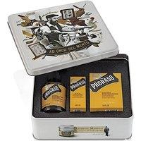 Proraso Men's Metal Beard Gift Set Wood & Spice in Yellow
