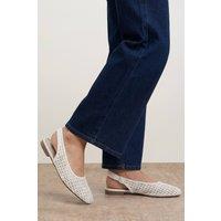 Oasis Women's Shauna Faux Leather Lace Slingback Ballet Pumps in Beige | Size: 6