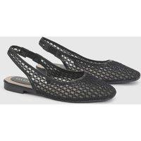 Oasis Women's Shauna Faux Leather Lace Slingback Ballet Pumps in Black | Size: 7