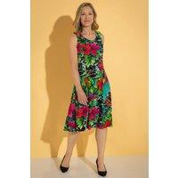 Anna Rose Women's Exotic Print Sleeveless Dress in Black | Size: 18