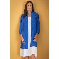 Klass. Women's Patterned Open Front Jersey Cardigan in Cobalt | Size: XL