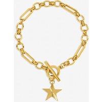 Jon Richard Women's Gold Plated Waterproof Diamond Cut Star T Bar Bracelet