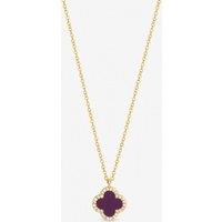 Jon Richard Women's Gold Plated & Purple Clover Pendant Necklace