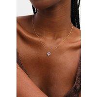 Jon Richard Women's Gold Plated & Lilac Heart Clover Pendant Necklace