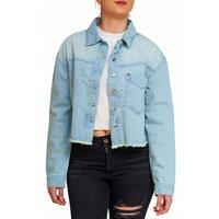 SweetLook Women's Cropped Denim Jacket - Stylish Denim Jackets in Blue | Size: Medium