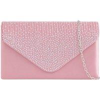 SVNX Women's Diamonte Clutch Bag in Pink