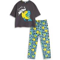 Disney Women's Short Sleeve Long Leg Pyjama Set | Grey | Official Merch | Size: 2XL