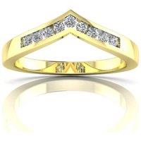 Jewelco London Women's 9ct Gold CZ Channel Set Engagement Wishbone Ring | Size: O
