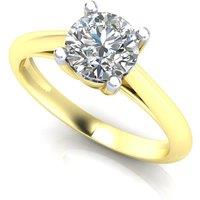 Jewelco London Women's 9ct Gold CZ Elegant Miniamal 4 Claw Solitaire Engagement Ring | Size: O