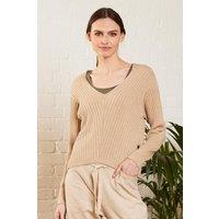 Nomads Clothing Women's Cotton Marl Cropped Jumper in Camel | Size: Large
