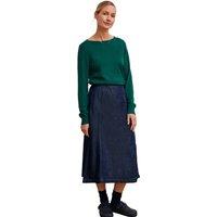 Celtic & Co Women's Midi Wrap A-Line Denim Skirt in Dark Indigo | Size: 14