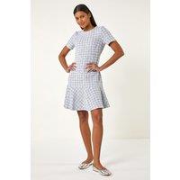 Roman Women's Textured Stretch Frill Hem Dress in Lilac | Size: 16
