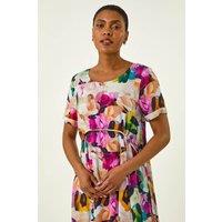 Roman Women's Floral Print Smock Dress in Purple | Size: 10
