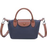 Leather Village Women's Ria Real Leather Mini Shoulder Top Handle Bag in Navy