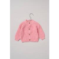 Rock a Bye Baby Girl's Hello Knitted Cardigan in Pink | Size: 3-6 m