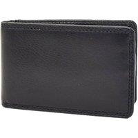 House of Leather Men's Leather Small Slim Wallet Madrid in Black