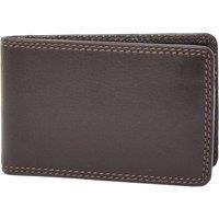 House of Leather Men's Leather Small Slim Wallet Madrid in Brown