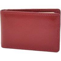 House of Leather Men's Leather Small Slim Wallet Madrid in Red