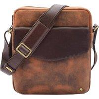 House of Leather Men's Mens Hunter Crossbody Bag Leather Sao Paulo in Tan