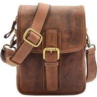 House of Leather Men's Mens Crossbody Bag Leather Messenger Lucas in Tan