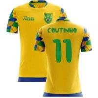 Brazil Men's 2025‑2026 Home Concept Football Shirt - Coutinho 11 in Yellow | Size: XL