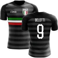 Italy Men's 2025 - 2026 Third Concept Football Shirt - Belotti 9 in Black | Size: 3XL