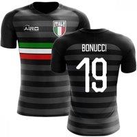 Italy Men's 2025 - 2026 Third Concept Football Shirt - Bonucci 19 in Black | Size: Medium