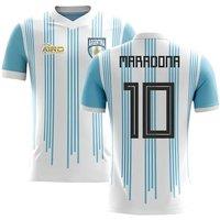 Argentina Men's 2025‑2026 Home Concept Football Shirt - Maradona 10 in White | Size: 5XL