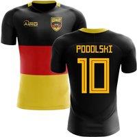 Germany Men's 2025/2026 Flag Concept Football Shirt - Podolski 10 in Black | Size: Small