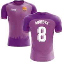 FC Barcelona Men's 2025/2026 Third Concept Football Shirt - Andres Iniesta in Purple | Size: 5XL