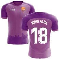 FC Barcelona Men's 2025 - 2026 Third Concept Football Shirt - Jordi Alba 18 in Purple | Size: 4XL