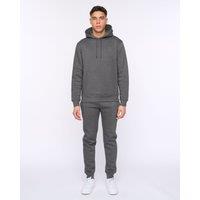 Duck&Cover Merchell Men's Premium Cotton-Rich Hoodie & Cuffed Jogger Two-Piece Set in Charcoal | Size: Medium