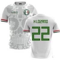 Mexico Men's 2025 - 2026 Away Concept Football Shirt - H.Lozano 22 in White | Size: Large